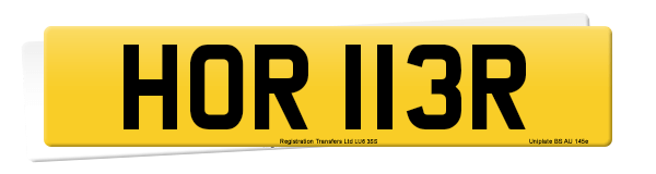 Registration number HOR 113R